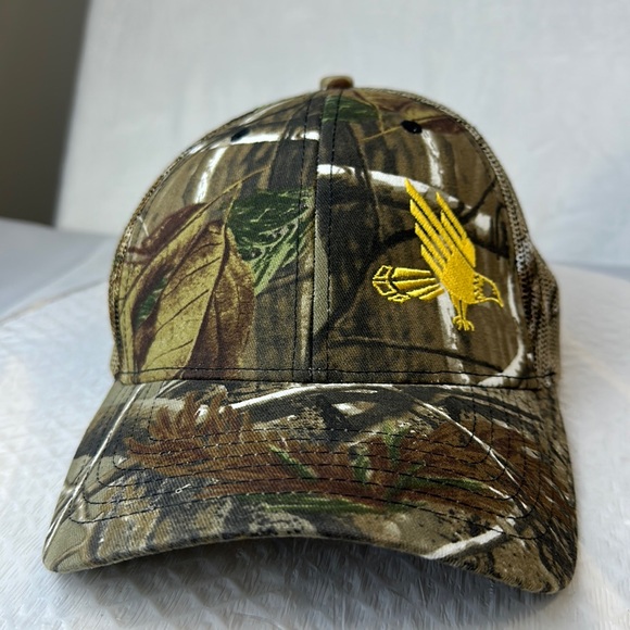 Eagle Excavation Inc Camo Mesh Trucker Hat SnapBack Cap - Picture 1 of 11